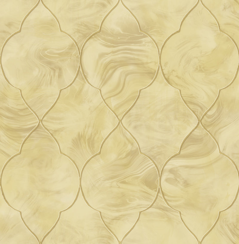 media image for Baroque Glass Wallpaper in Gold and Cream from the Aerial Collection by Mayflower Wallpaper 282
