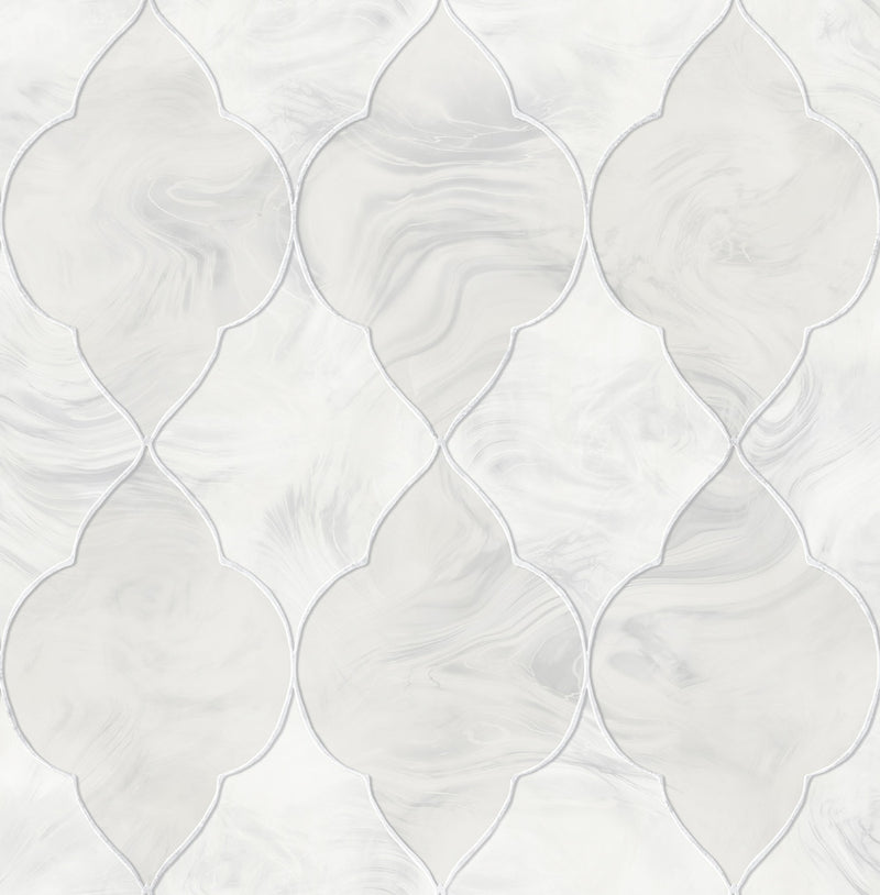 media image for Baroque Glass Wallpaper in Silver, Grey, and Ivory from the Aerial Collection by Mayflower Wallpaper 289