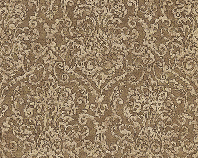 product image for Baroque Scroll Wallpaper in Beige and Brown design by BD Wall 14