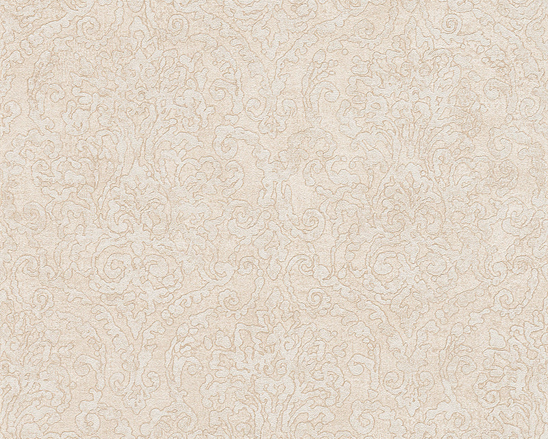 media image for Baroque Scroll Wallpaper in Beige and Cream design by BD Wall 257