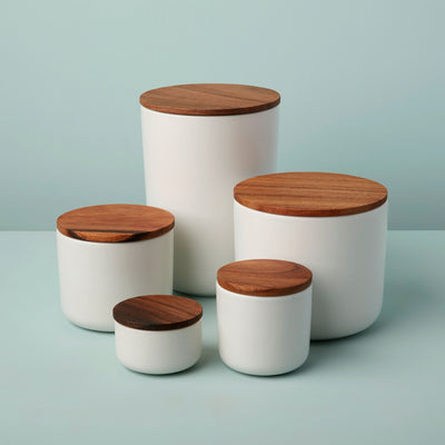 product image for stoneware container with acacia lid 1 32