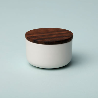 product image for stoneware container with acacia lid 6 75