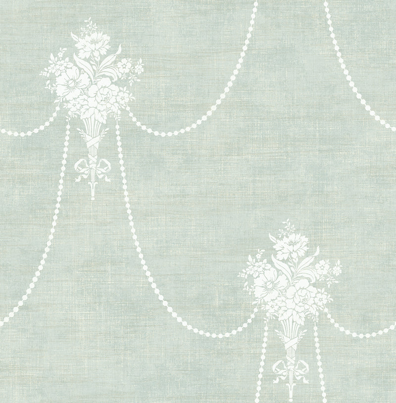 media image for Beaded Bouquet Wallpaper in Verdant from the Vintage Home 2 Collection by Wallquest 233