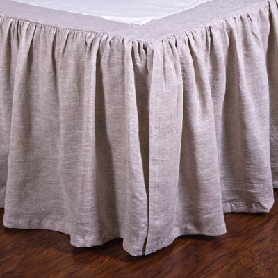 product image of Gathered Linen Bedskirt in Flax design by Pom Pom at Home 546