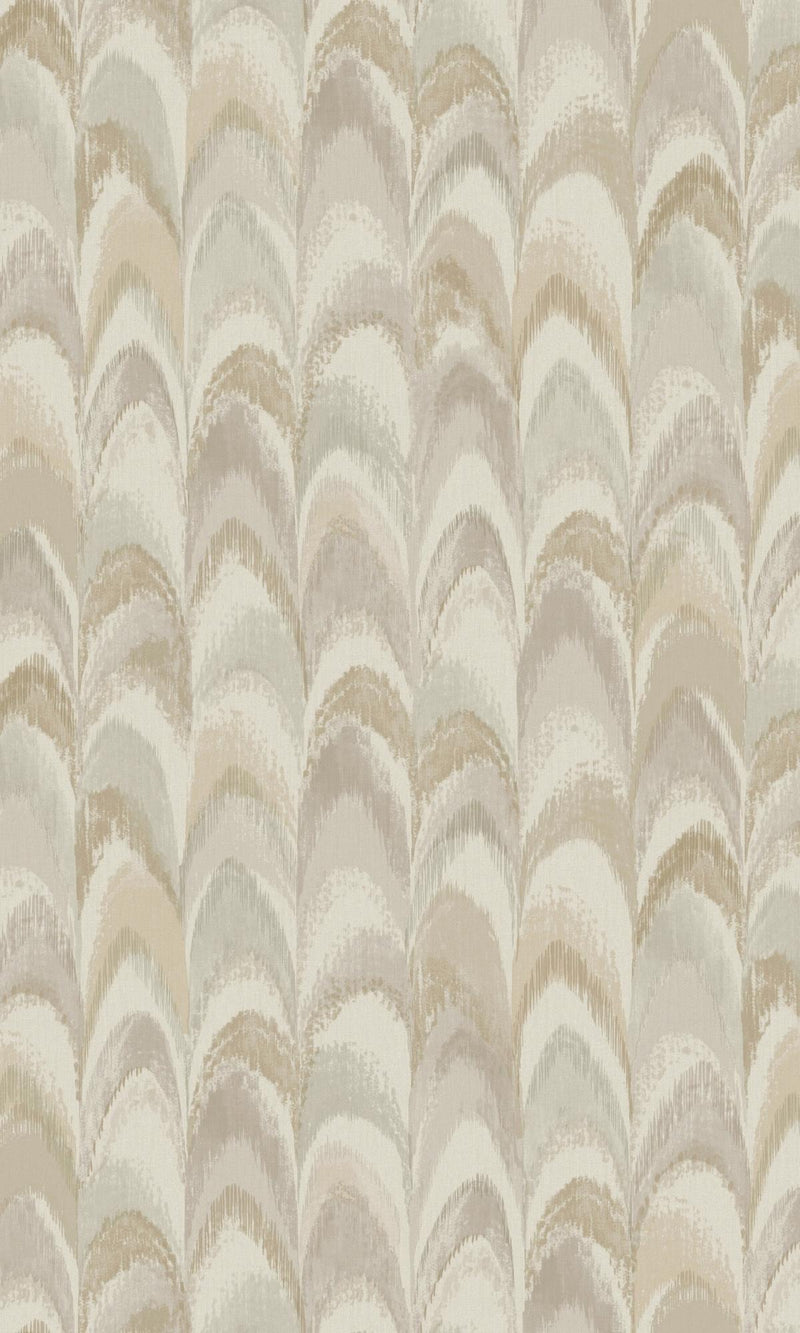 media image for Beige & Cream Peacock Feather-Inspired Geometric Wallpaper by Walls Republic 293
