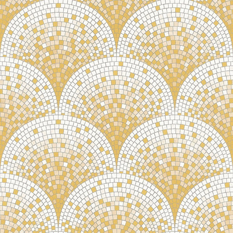 media image for Bella Textured Tile Effect Wallpaper in Gold by BD Wall 296