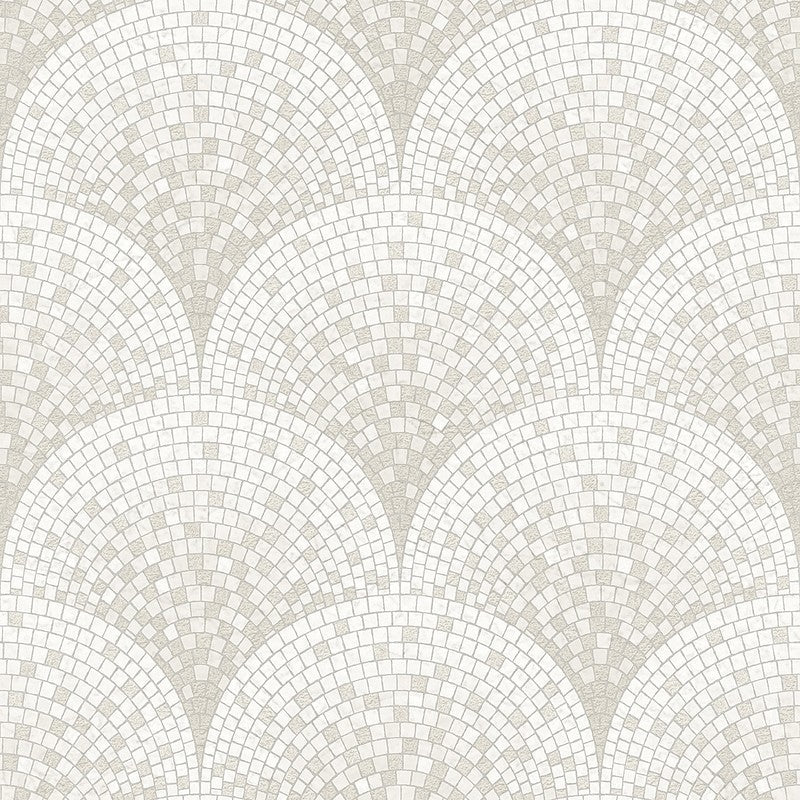 media image for Bella Textured Tile Effect Wallpaper in Silver and Ivory by BD Wall 243