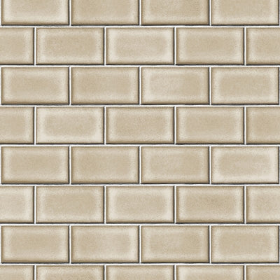 product image for Berkeley Brick Tile Wallpaper in Beige by BD Wall 6