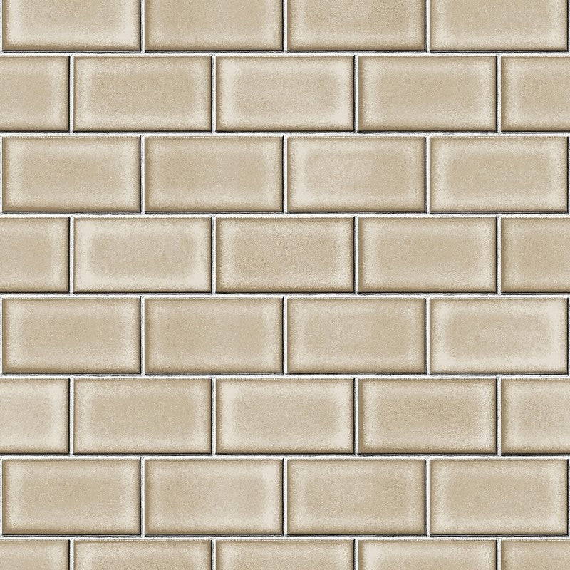 media image for Berkeley Brick Tile Wallpaper in Beige by BD Wall 265