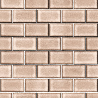 product image for Berkeley Brick Tile Wallpaper in Brown by BD Wall 4