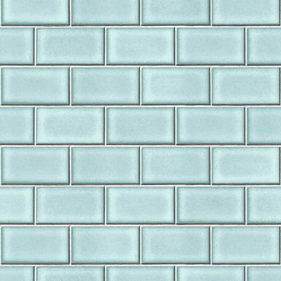 product image for Berkeley Brick Tile Wallpaper in Light Blue by BD Wall 29