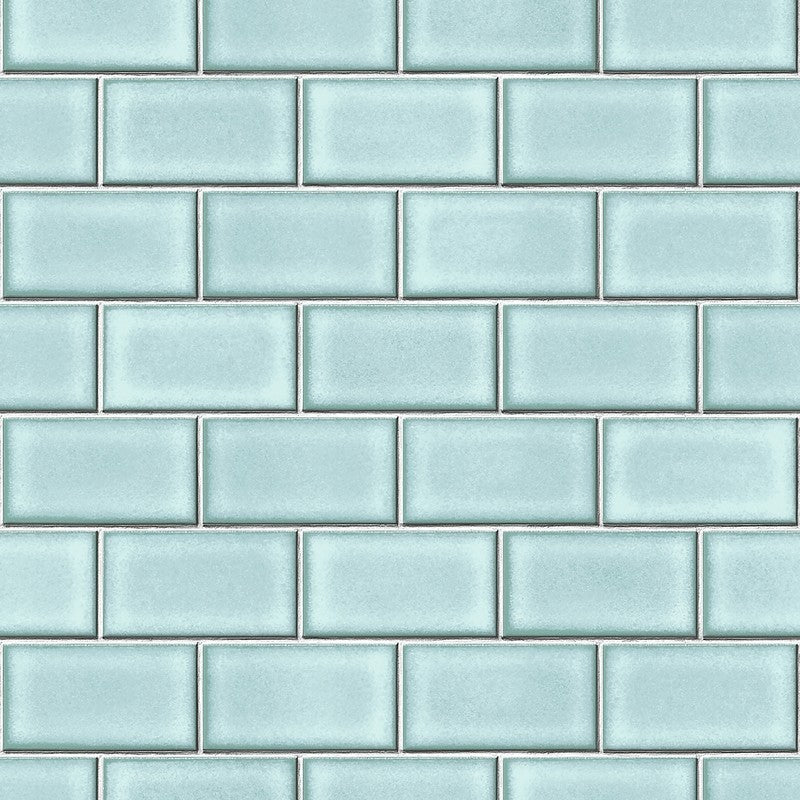media image for Berkeley Brick Tile Wallpaper in Light Blue by BD Wall 262