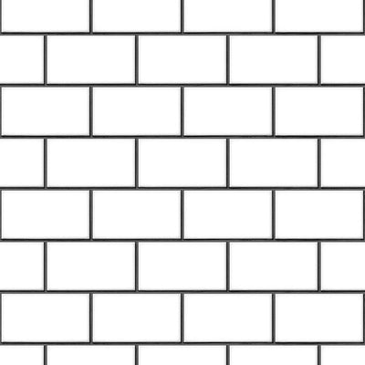 product image for Berkeley Brick Tile Wallpaper in White and Black by BD Wall 21