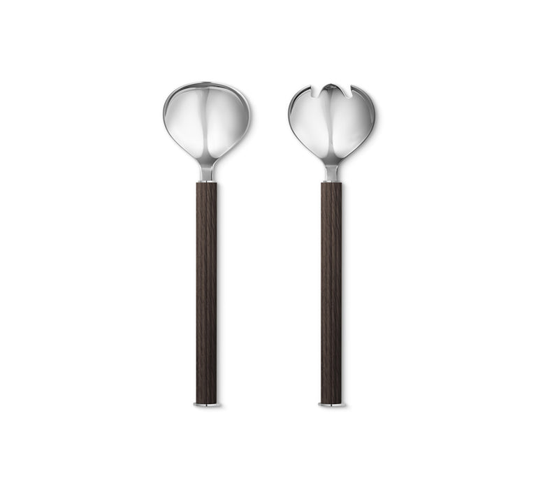 media image for Bernadotte Salad Servers, Stainless Steel and Smoked Oak 259