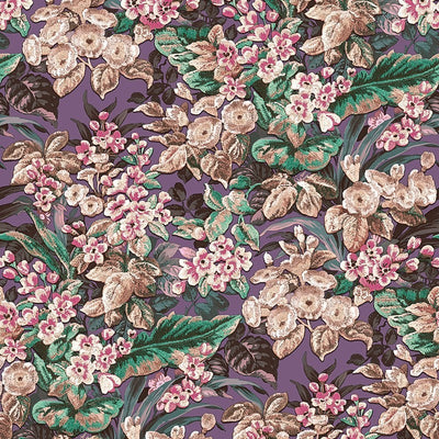 product image for Bessie Textured Floral Wallpaper in Purple Multi by BD Wall 27
