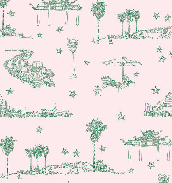 media image for sample best coast wallpaper in green and light pink by sandy white for cavern home 1 262