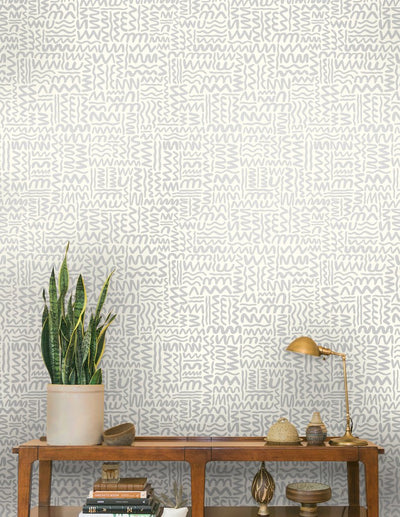 product image for Big Moon Wallpaper in Diamonds and Pearls on Cream by Thatcher Studio 29