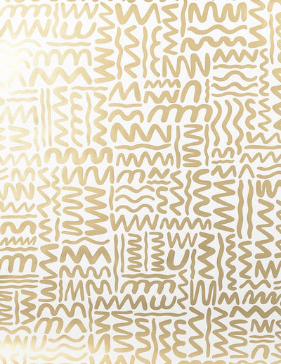 product image for Big Moon Wallpaper in Gold on Cream by Thatcher Studio 0