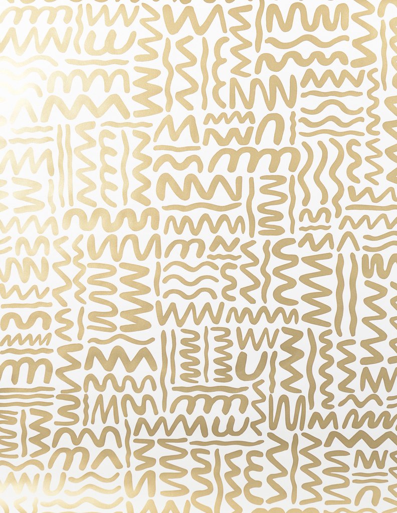 media image for Big Moon Wallpaper in Gold on Cream by Thatcher Studio 284
