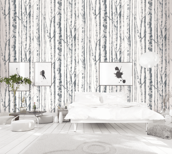 media image for Birch Wallpaper in Ivory and Grey from the Solaris Collection by Mayflower Wallpaper 231