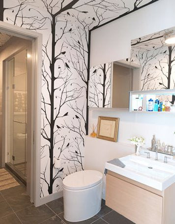 product image for Blackbird Wallpaper in White design by Cavern Home 50