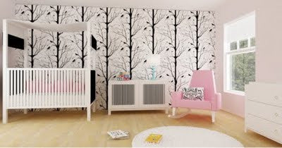 product image for Blackbird Wallpaper in White design by Cavern Home 62