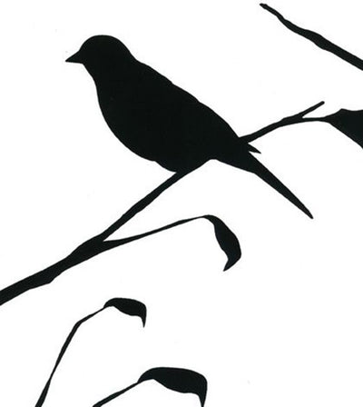 product image for Blackbird Wallpaper in White design by Cavern Home 5