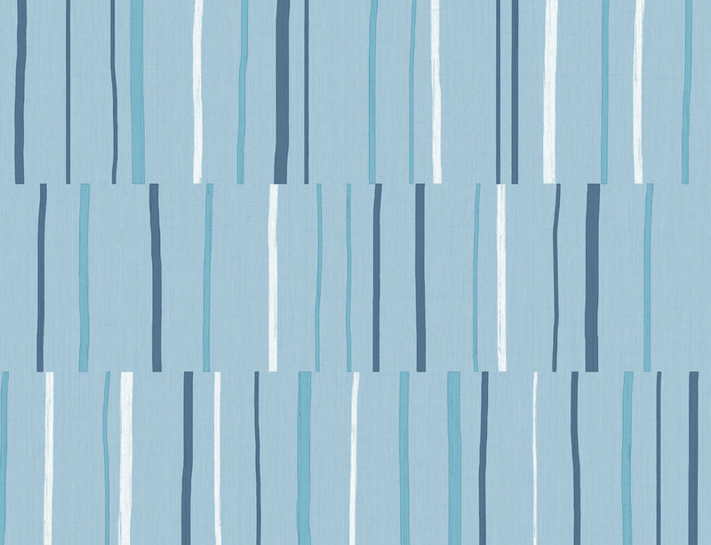 media image for Block Lines Wallpaper in Bluebird, Navy, and Glacier White from the Living With Art Collection by Seabrook Wallcoverings 214
