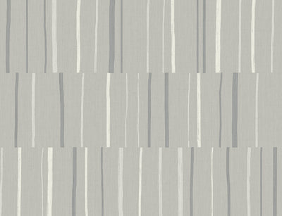 product image of Block Lines Wallpaper in Metallic Silver and Cove Grey from the Living With Art Collection by Seabrook Wallcoverings 589