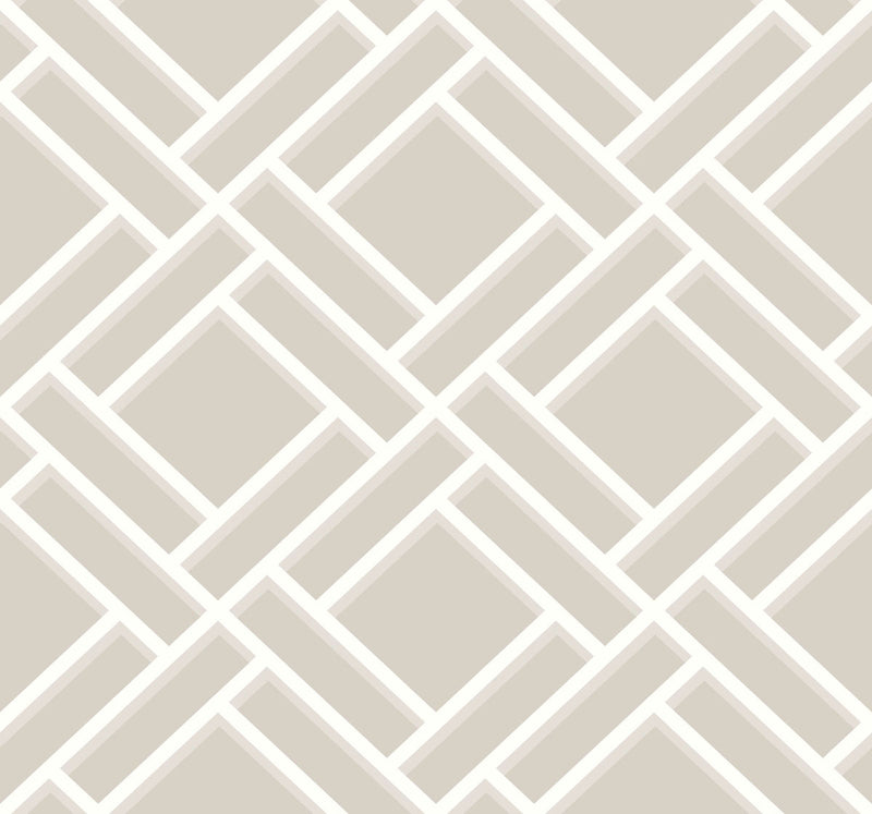 media image for Block Trellis Wallpaper in Cove Grey and Fog from the Luxe Retreat Collection by Seabrook Wallcoverings 214