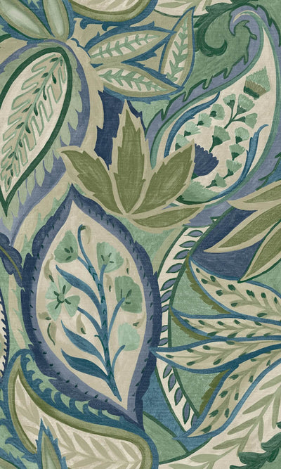 product image of Paisley All Over Tropical Wallpaper in Blue 561