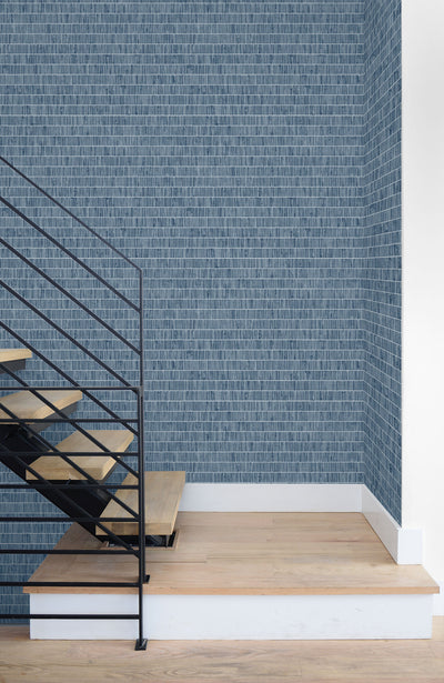 product image for Blue Grass Band Grasscloth Wallpaper in Hosta Blue from the More Textures Collection by Seabrook Wallcoverings 69