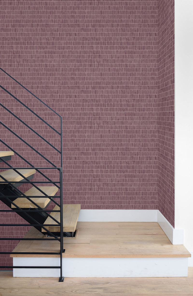 media image for Blue Grass Band Grasscloth Wallpaper in Pink Pomona from the More Textures Collection by Seabrook Wallcoverings 213