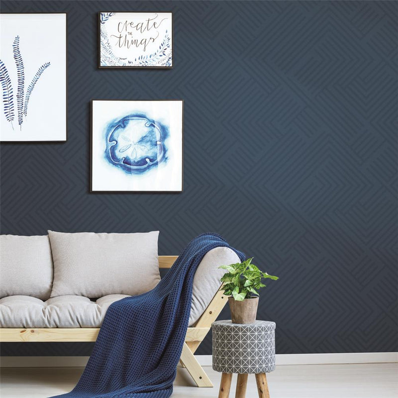 media image for Blue Perplexing Peel & Stick Wallpaper by RoomMates for York Wallcoverings 240