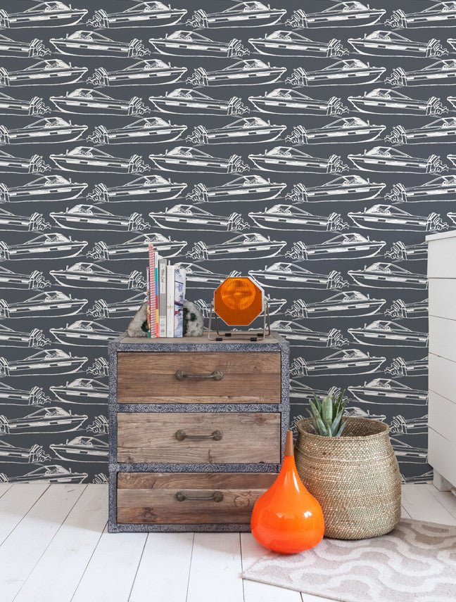media image for Boating Wallpaper in Pebble design by Aimee Wilder 273