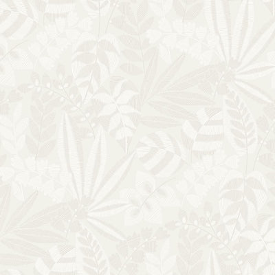 product image of Botanica Striped Leaves Wallpaper in Grey Mist and Ivory from the Boho Rhapsody Collection by Seabrook Wallcoverings 588