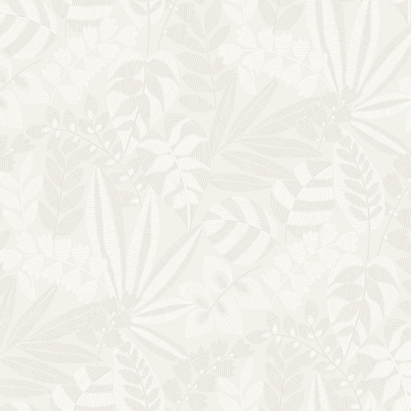 media image for Botanica Striped Leaves Wallpaper in Grey Mist and Ivory from the Boho Rhapsody Collection by Seabrook Wallcoverings 246