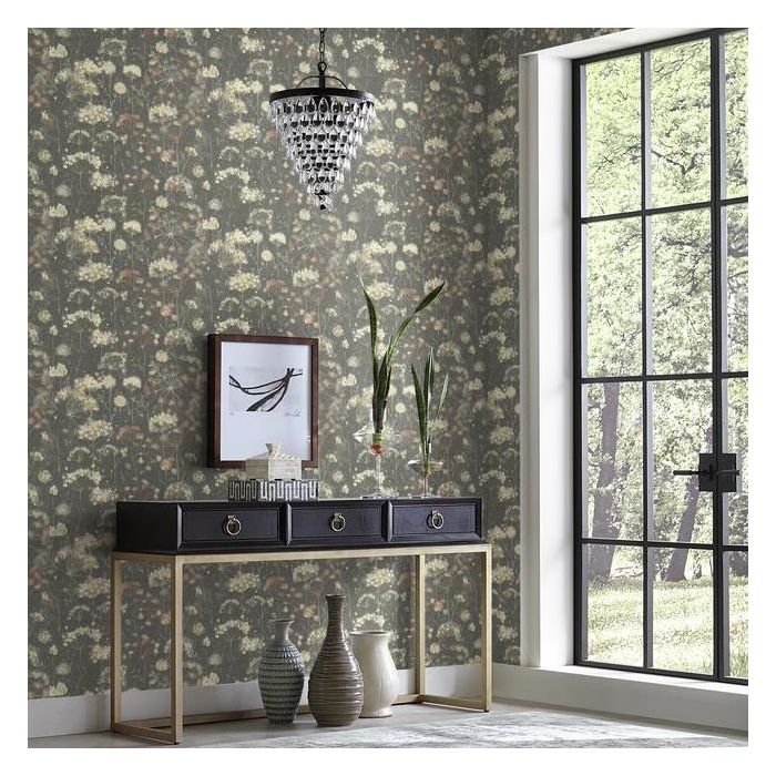 media image for Botanical Fantasy Wallpaper in Black from the Botanical Dreams Collection by Candice Olson for York Wallcoverings 26
