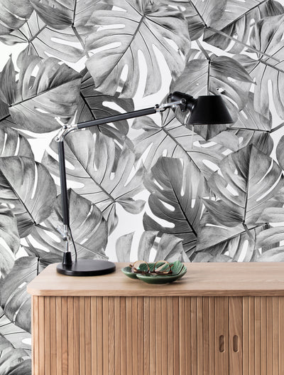 product image for Botanical Wallpaper Monstera Grey by KEK Amsterdam 36
