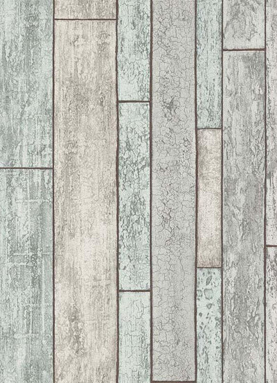 product image of Bram Faux Wood Wallpaper in Blue and Grey design by BD Wall 518