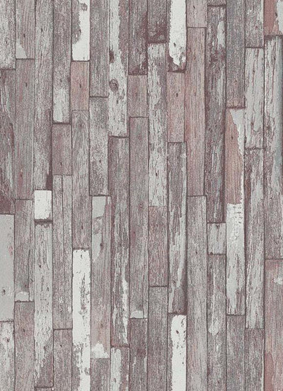 product image for Brecken Faux Wood Plank Wallpaper in Grey and Brown design by BD Wall 21
