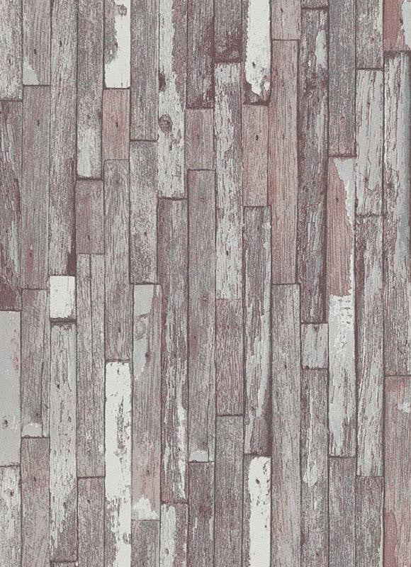 media image for Brecken Faux Wood Plank Wallpaper in Grey and Brown design by BD Wall 285