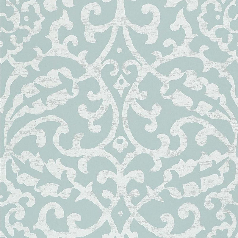 media image for Brideshead Damask Wallpaper in Aqua from the Ashdown Collection by Nina Campbell for Osborne & Little 29