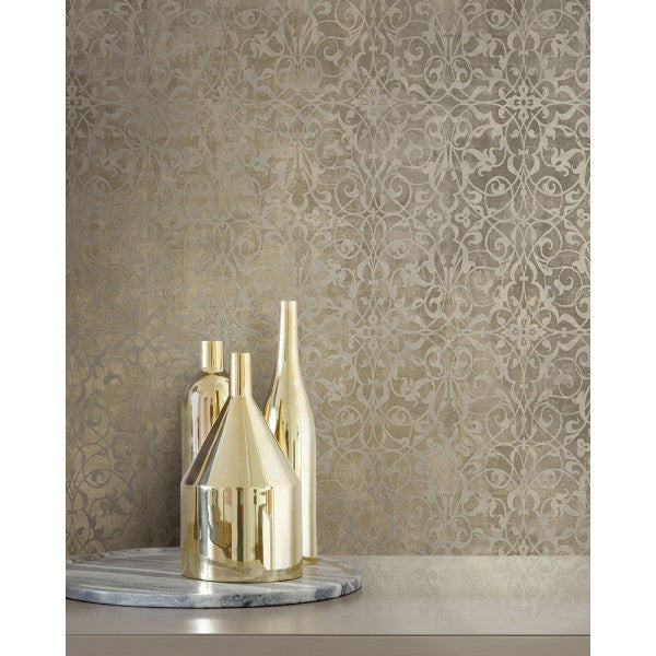 media image for Brilliant Scroll Wallpaper by Seabrook Wallcoverings 287