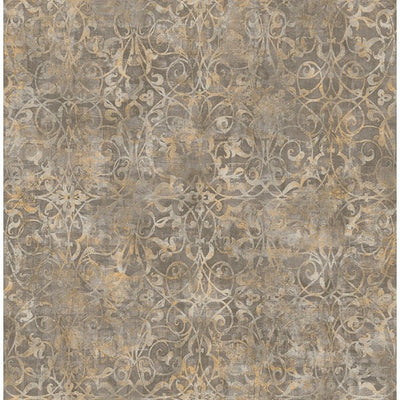 product image of Brilliant Scroll Wallpaper in Grey and Neutrals by Seabrook Wallcoverings 568