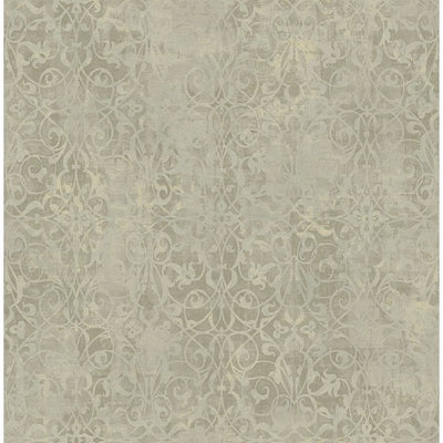 product image for Brilliant Scroll Wallpaper in Grey by Seabrook Wallcoverings 65