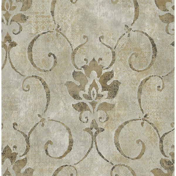 media image for Brilliant Wallpaper in Neutrals and Metallic by Seabrook Wallcoverings 296