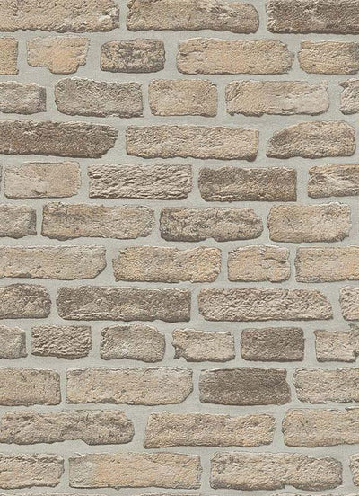 product image for Brittany Faux Brick Wallpaper in Beige and Brown design by BD Wall 81