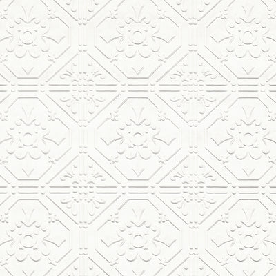 product image of Brooklyn White Tin Paintable Wallpaper by Brewster Home Fashions 529