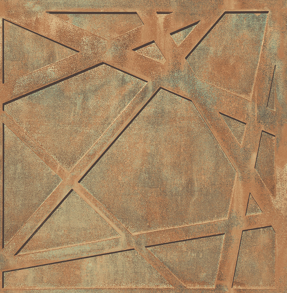 Shop Sample Brunel Wallpaper in Bronze, Green, and Black from the